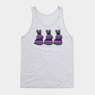 Easter Bunny likes Three Bunnies Lavender Stripes Tank Top